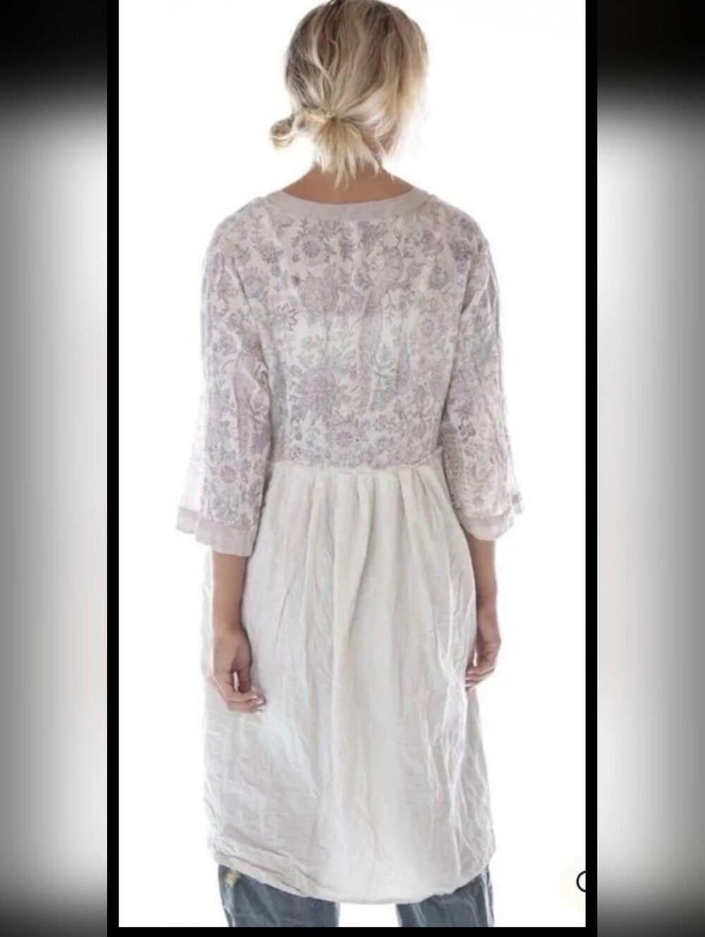 Magnolia Pearl Sybeal Cotton Chemise Dress Distressed Hi Lo Tunic Top - NWT - OS - Picture 2 of 8